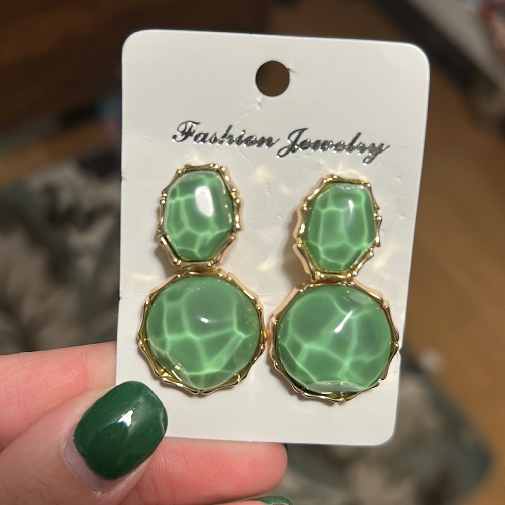 Green earrings